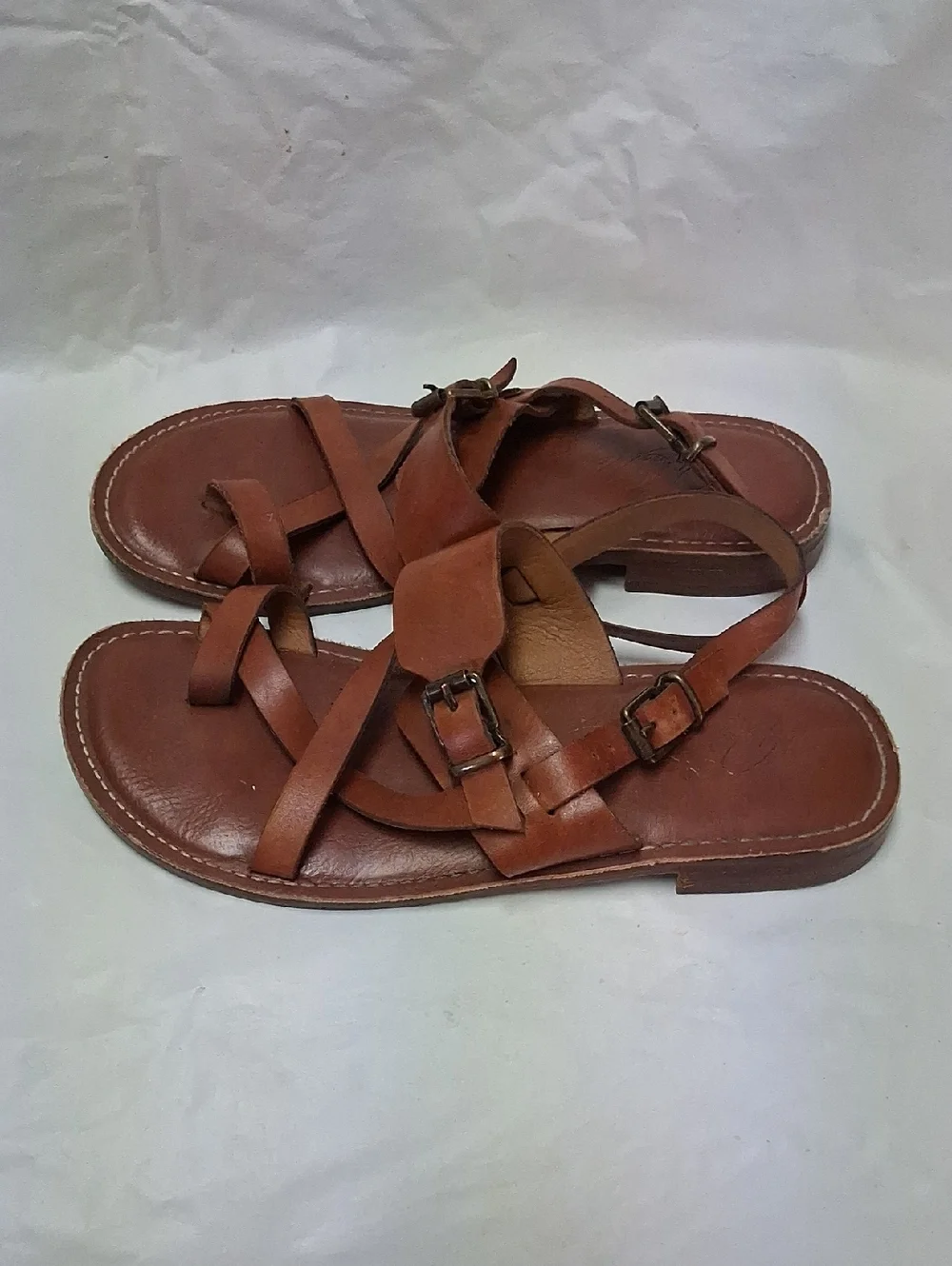 Patricia Nassh Brown Leather Strappy Sandals Sz 7M Preowned